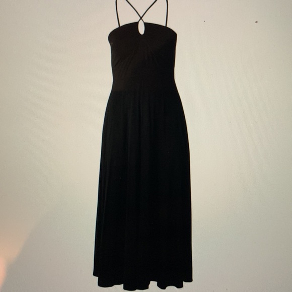 11 Honore Collection NWT size 1X Black Stretchy Knit Halter Maxi Dress - Picture 3 of 15